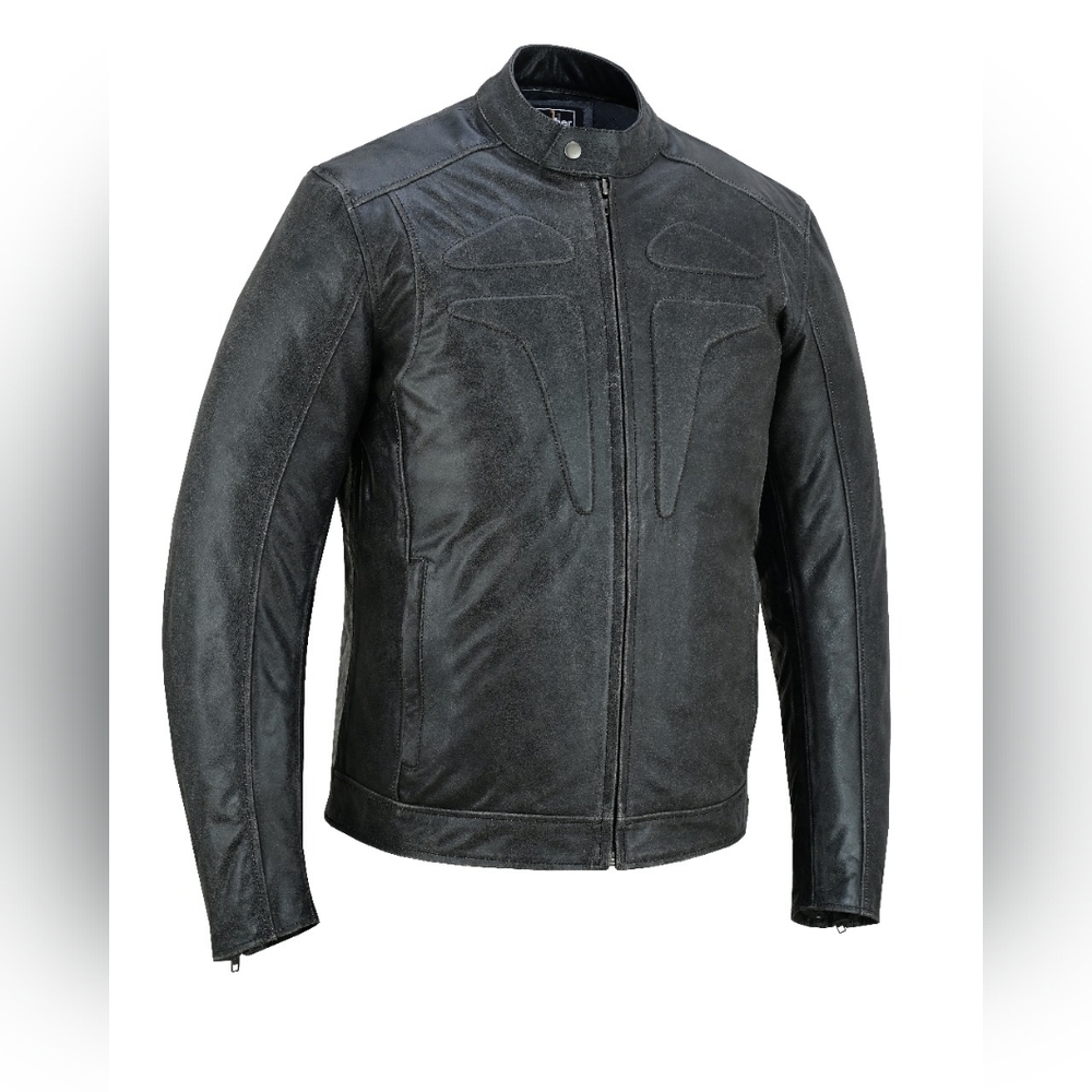 Men's Grey Motorcycle Leather Jacket